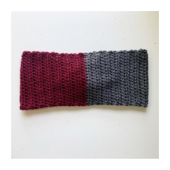 Crochet Color Block Twisted Ear Warmer Headband Homemade - Picture 4 of 6